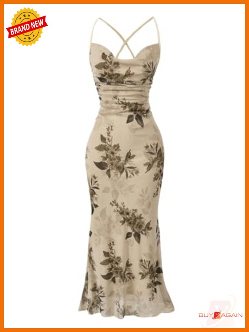 Women's Floral Mesh Cami Dress Bodycon Cocktail Wedding Guest Long Dress